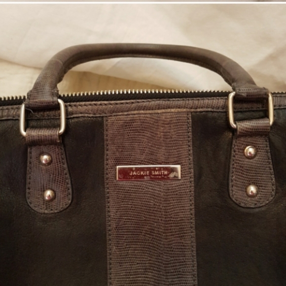 Vintage Jackie Smith Argentina Calf Skin Leather Bag Satchel Handbag Purse - Picture 5 of 16